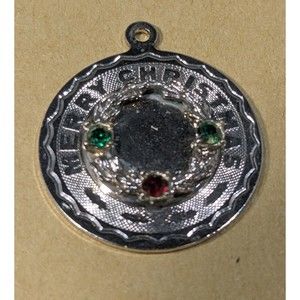 VTG Charm for Bracelet MERRY CHRISTMAS by Spencer Sterling Red  Green Pendent